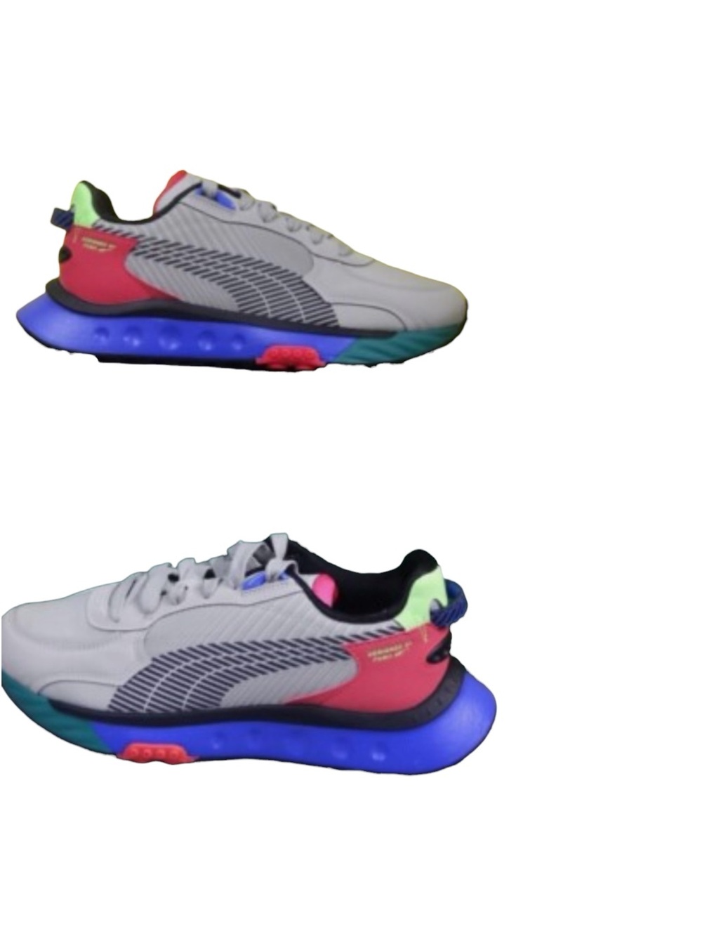 Puma Wild Rider Last Hunter with Neon Pink, Blue & Green Accents Size 7C - Picture 3 of 11